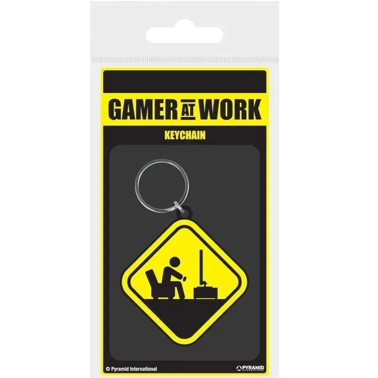 Anahtarlık Gamer At Work (Caution Sign)