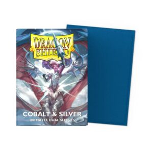 Dragon Shield - Cobalt & Silver - Matte  Dual Sleeves