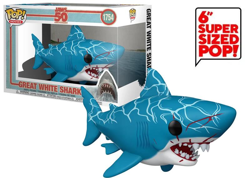 Funko Pop Super Movies Jaws 50th Anniversary – Great White Shark (retro) No:1754