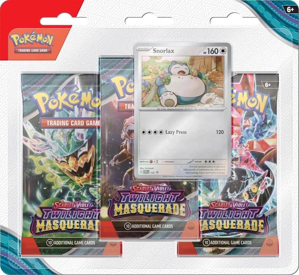 Pokemon TWILIGHT MASQUERADE 3 PACK BLISTER - SNORLAX (İngilizce)
